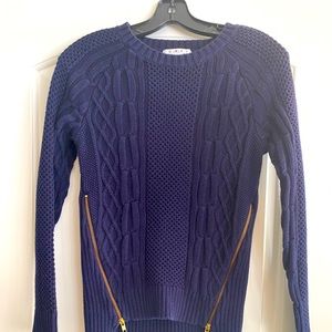 Cabi Navy Zip Sweater small